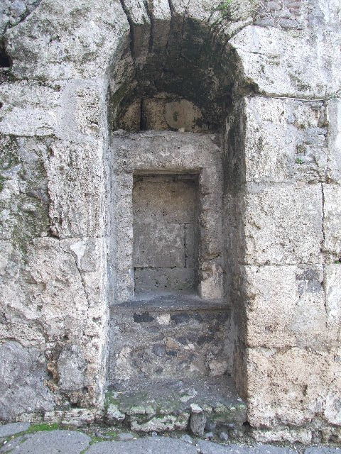Site of Street Altar at Porta Marina showing benches.