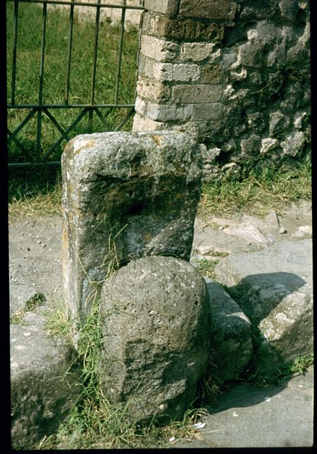 VIII.7.25 Pompeii.  Fountain on Via Stabia outside the Temple. Photographed 1970-79 by G�nther Einhorn, picture courtesy of his son Ralf Einhorn.

