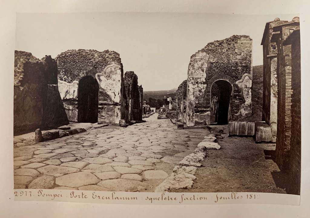 Porta Ercolano or Herculaneum Gate. Album by M. Amodio, c.1880, entitled “Pompei, destroyed on 23 November 79, discovered in 1748”.
Looking north through gate. Photo courtesy of Rick Bauer.
