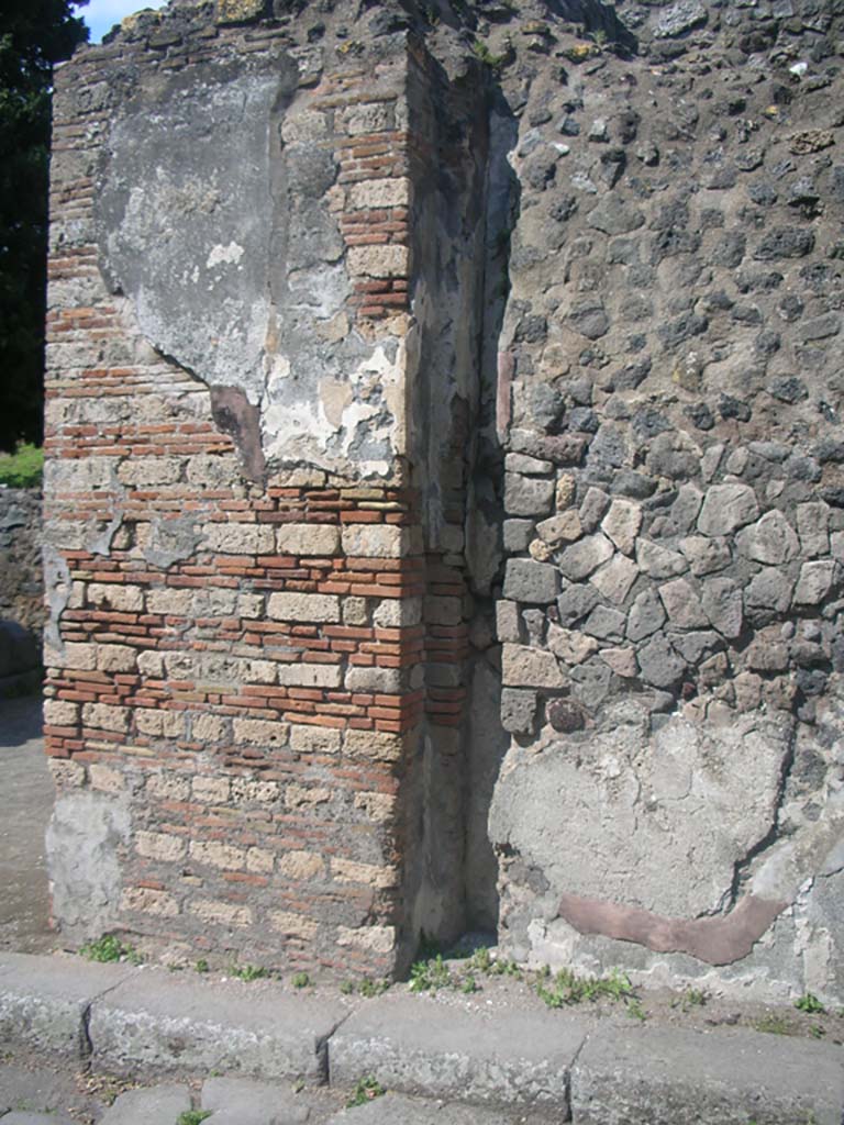 Porta Ercolano or Herculaneum Gate, Pompeii. May 2010. 
East side of gate at north end. Photo courtesy of Ivo van der Graaff.

