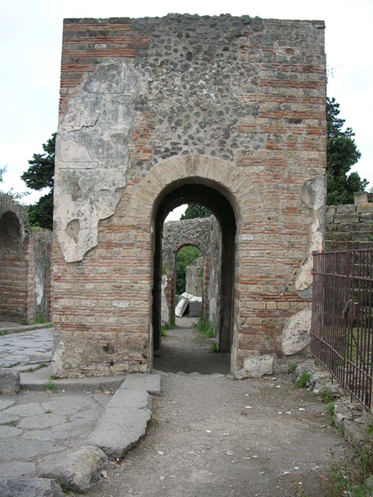 Porta Ercolano or Herculaneum Gate, Pompeii. May 2010. 
Looking north through east side of gate from south end. Photo courtesy of Ivo van der Graaff.
