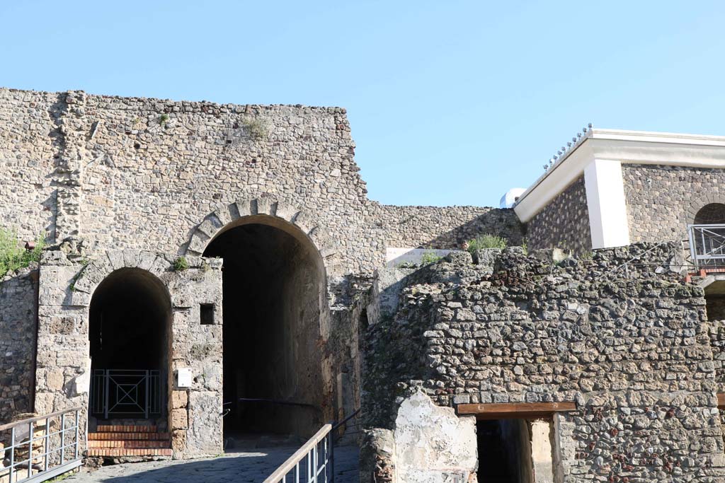Pompeii Porta Marina. December 2018. Looking east to Porta Marina, or Marine Gate. Photo courtesy of Aude Durand.