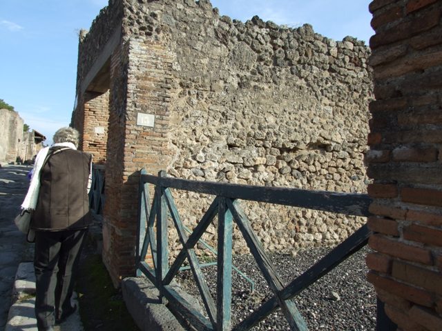 I.3.13 Pompeii. December 2007. East wall with corridor to narrow area behind which is shared with I.3.14.