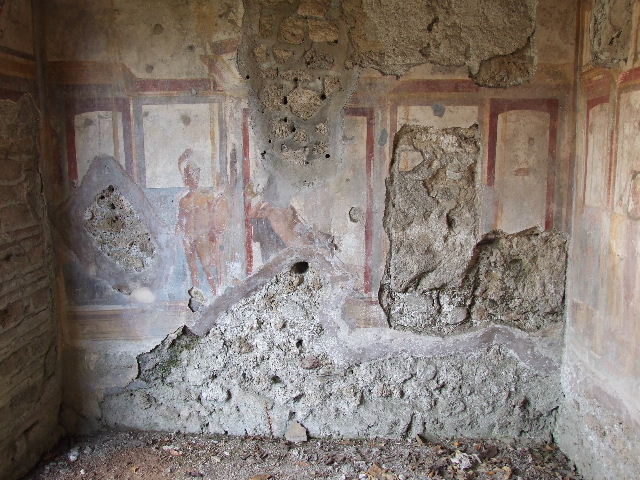 I.3.25 Pompeii. December 2006. Looking east into area of steps to upper floor, on north-east corner of peristyle.