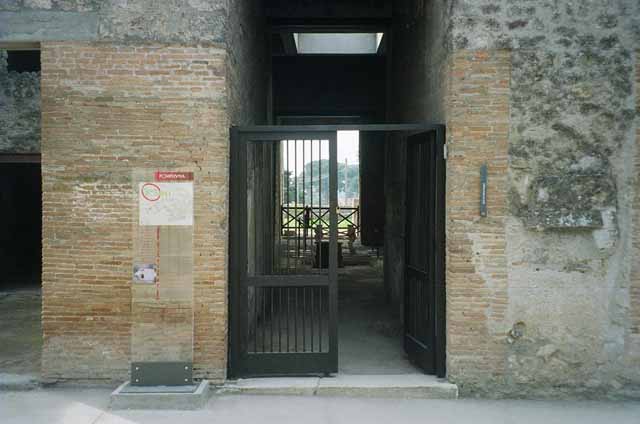 I.6.11 Pompeii. View from Casina dell� Aquila showing new roof. November 2009. Photo courtesy of Rick Bauer.
