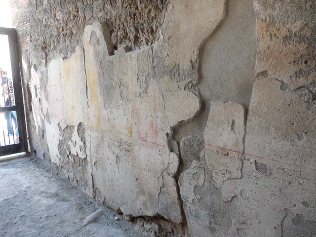 I.6.11 Pompeii. December 2004. Atrium, wall painting on west wall in north-west corner.
