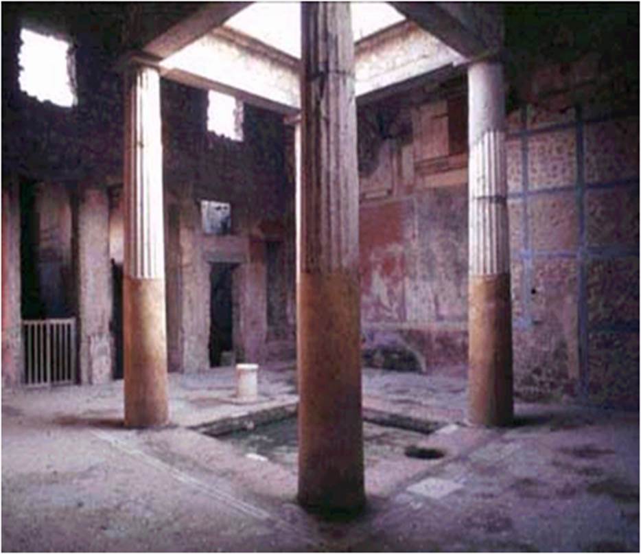 I.6.15 Pompeii. 2002. Room 4, looking south-west across tetrastyle atrium.