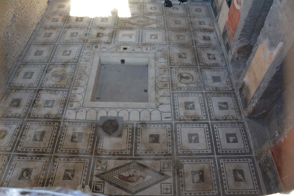 I.7.1 Pompeii. October 2019. Impluvium in centre of mosaic floor in atrium, looking north.
Foto Annette Haug, ERC Grant 681269 DCOR.

