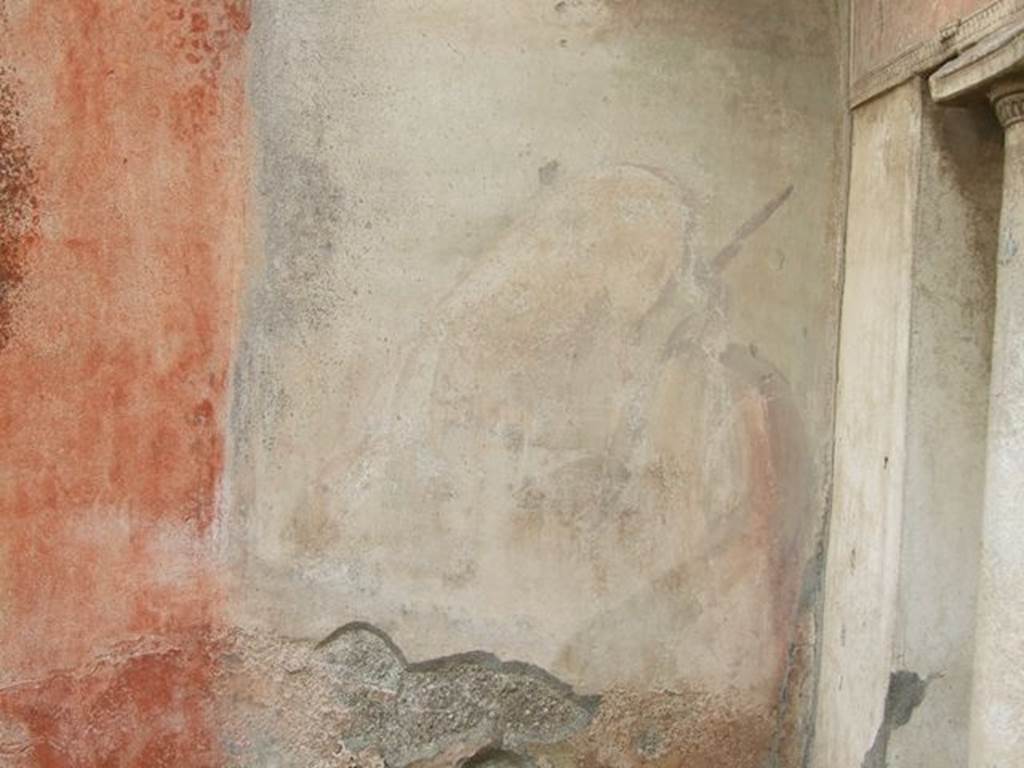 I.7.12 Pompeii. December 2006. Remains of wall painting on east side of nymphaeum.