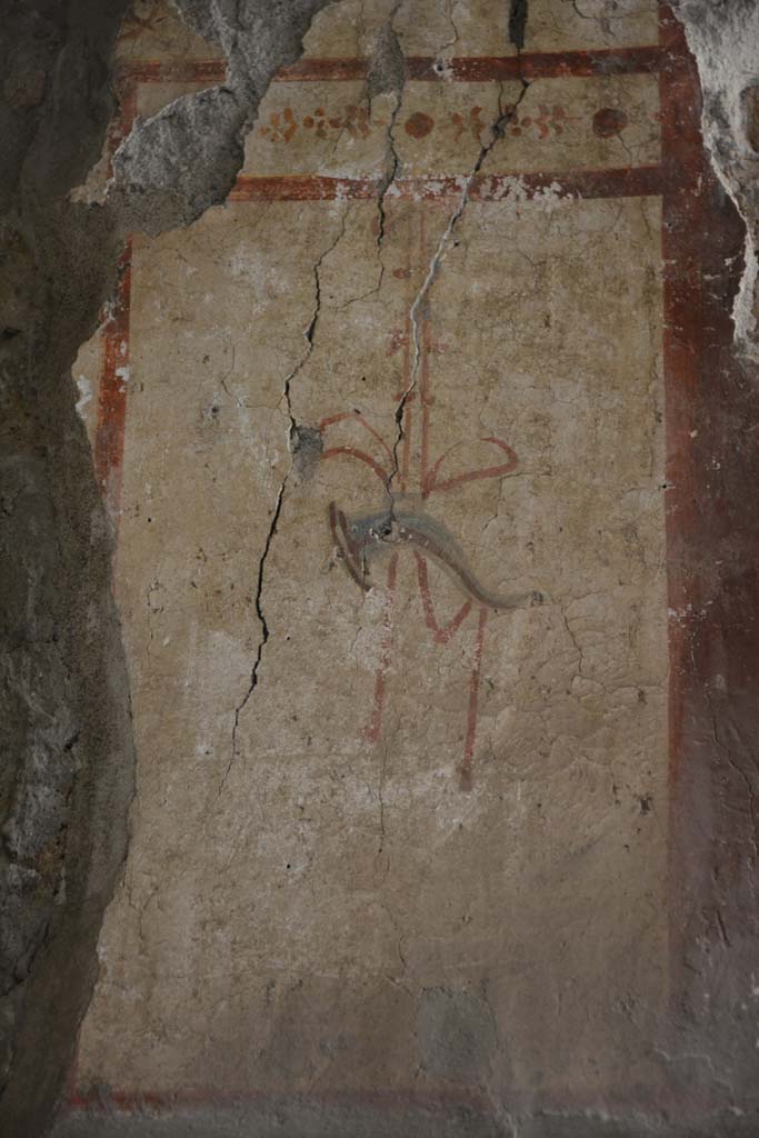 I.8.17 Pompeii. March 2019. Room 7, detail from upper west wall at north end.   
Foto Annette Haug, ERC Grant 681269 DCOR.
