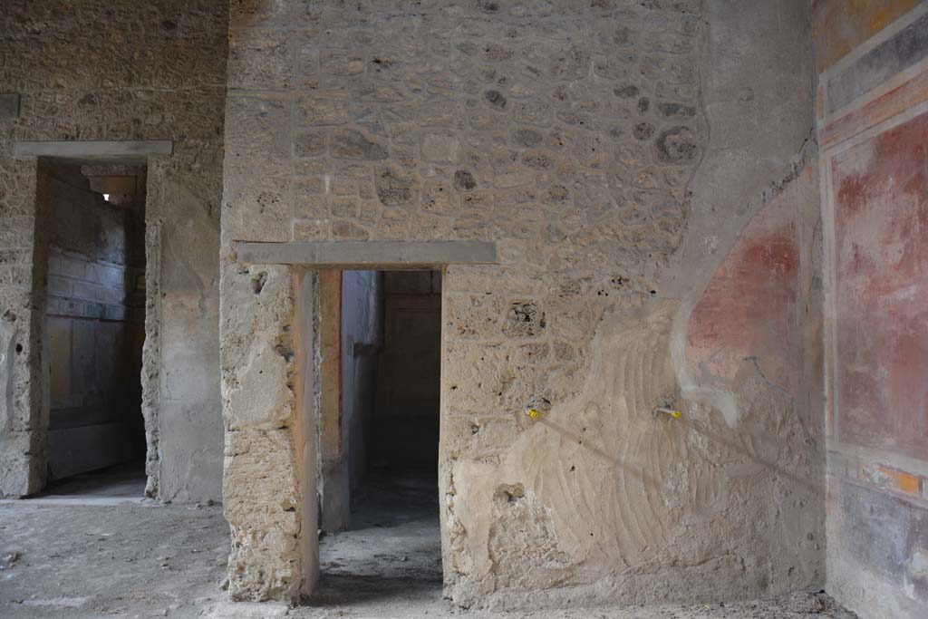 I.8.17 Pompeii. March 2019. Room 13, looking towards west wall, with doorway into room 14, in centre.
On the left is the doorway to room 15, in north-west corner of atrium 3.
Foto Annette Haug, ERC Grant 681269 DCOR.
