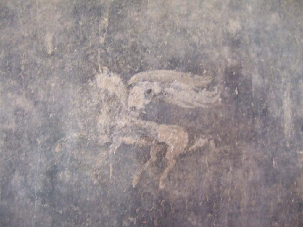 I.10.4 Pompeii. December 2006. Room 17. Painting of winged horse from panel on east wall.