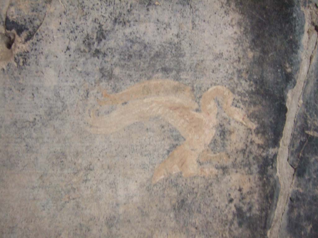 I.10.4 Pompeii. May 2006. Room 17, detail of swan from panel in north-west corner.