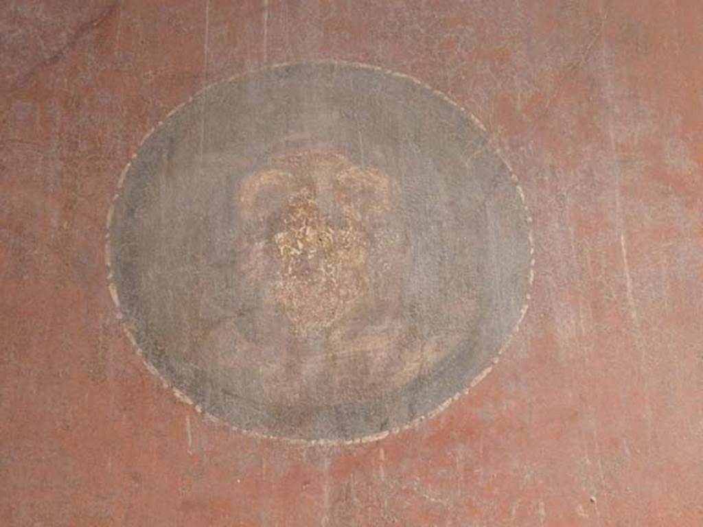 I.10.4 Pompeii. September 2015. East wall in north-east corner of atrium. Painted medallion.