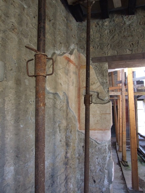 I.10.11 Pompeii. March 2009. Room 12. Cubiculum. South wall. East end. Painting of an eagle.