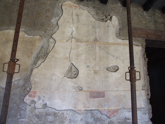 I.10.11 Pompeii. March 2009. Room 12, south-west corner of cubiculum, with doorway in west wall to peristyle.