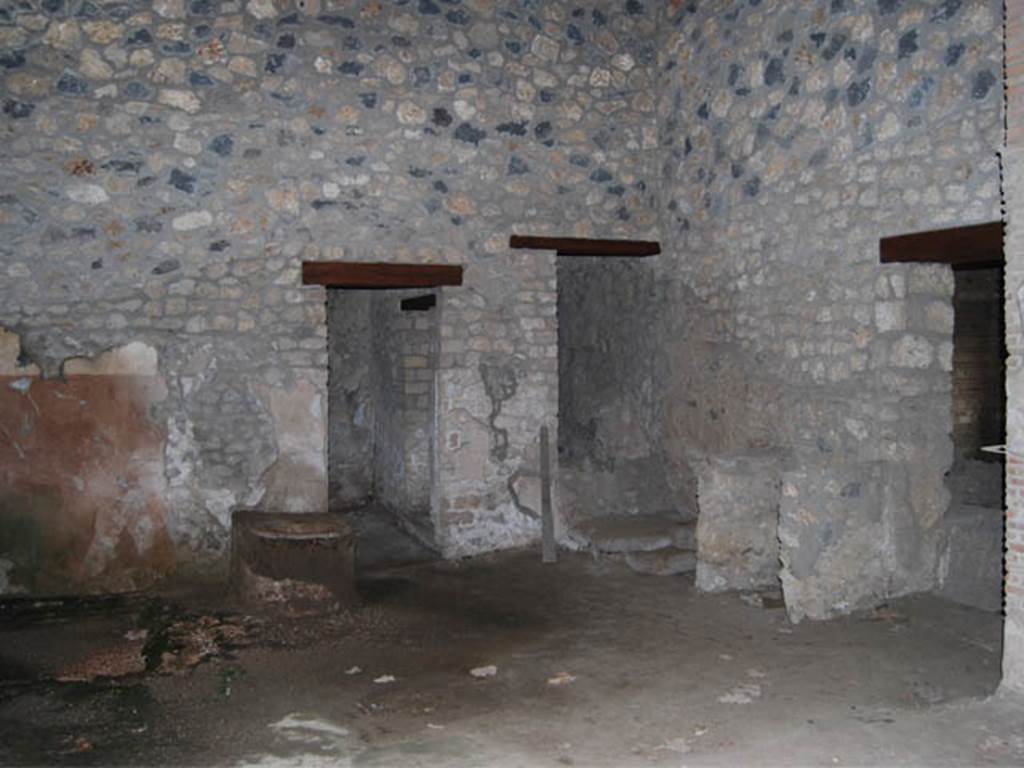 I.14.15 Pompeii. October 2013. East side of room on north side of bar-room. The doorway to the bar-room is on the right of the picture. Photo courtesy of Paula Lock.

