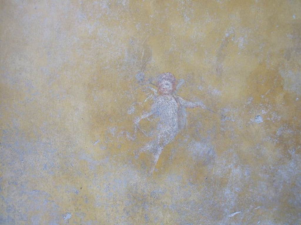 I.16.4 Pompeii. December 2006. Detail of wall painting of cupid from west wall of cubiculum.