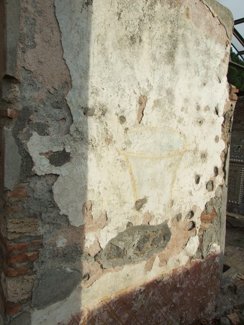 II.9.7. Garden entrance to House of Summer Triclinium.  December 2007.  Stone steps on south face of south fountain.