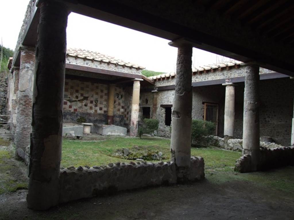 III.2.1 Pompeii.  March 2009.  Room 20.  Peristyle garden, looking north east towards room 14.