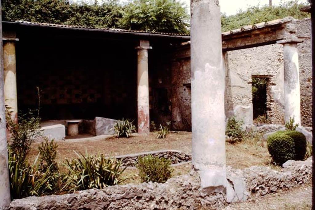 III.2.1 Pompeii. 1964. Looking north-east across garden area, from south portico.  Photo by Stanley A. Jashemski.
Source: The Wilhelmina and Stanley A. Jashemski archive in the University of Maryland Library, Special Collections (See collection page) and made available under the Creative Commons Attribution-Non Commercial License v.4. See Licence and use details.
J64f0962
