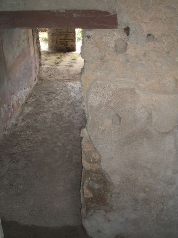 V.2.4 Pompeii. December 2007. Room 16, corridor around the sides of room 17. Looking east.