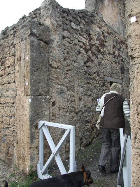V.3.8 Pompeii. March 2009. Front room on west side of entrance corridor. South wall.
