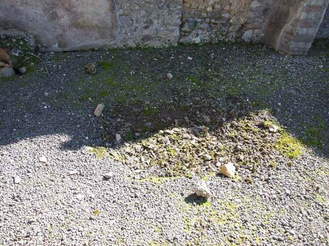 V.3.9 Pompeii. March 2009. North wall of atrium. Doorway to Garden, Steps to upper floor, Niche and Doorway to Triclinium.