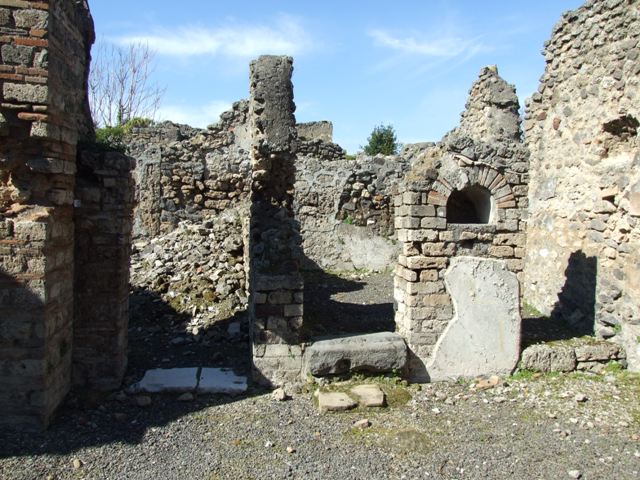 V.3.9 Pompeii. March 2009. North side of atrium. Steps to Upper Floor.