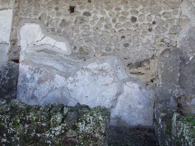 V.4.13 Pompeii. March 2009. Second diaeta on south side. Painted plaster on south wall.
