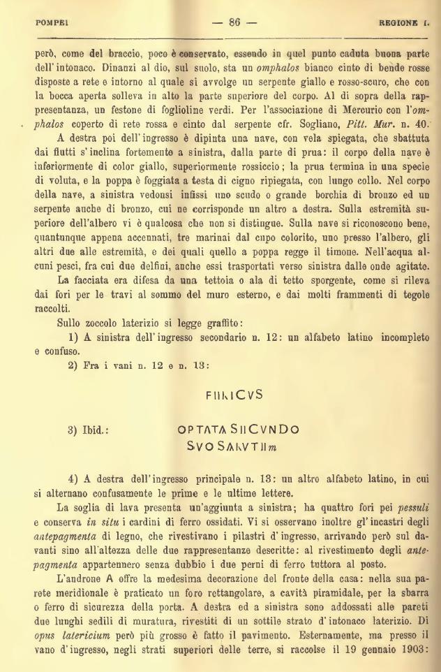 V.4.13 Pompeii. Notizie degli Scavi di Antichità, 1905, page 86.