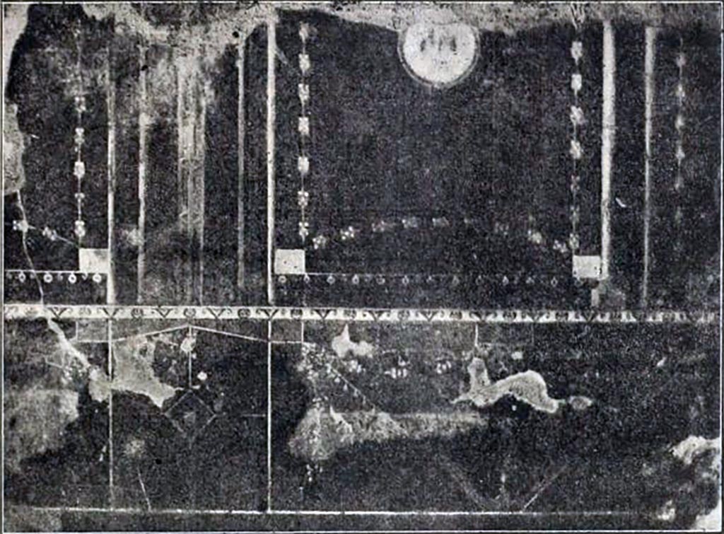 V.5.3 Pompeii. Decorated wall from the triclinium. See Notizie degli Scavi di Antichità, 1899, p.355 fig. 15.