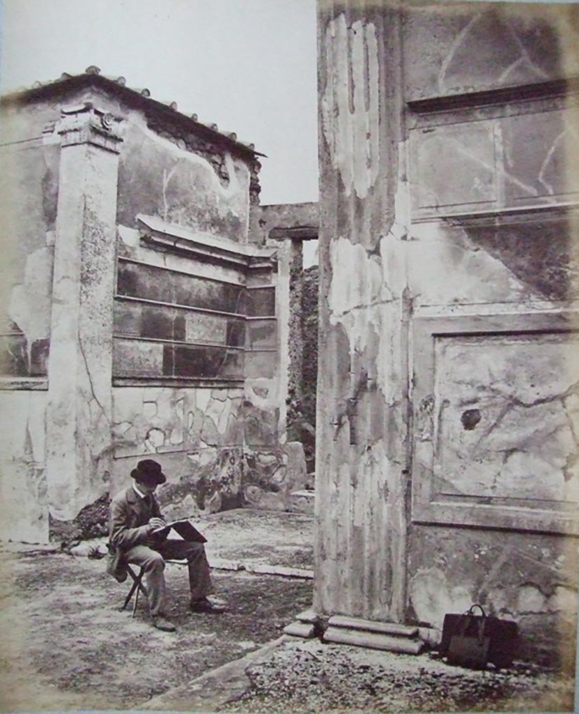 VI.2.4 Pompeii. Old undated photograph of 1870s. Ala on north side of atrium, taken from the tablinum. 
Courtesy of Society of Antiquaries. Fox Collection.
