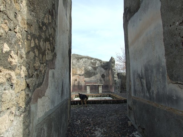 VI.5.3 Pompeii. December 2007. Looking east across atrium and Impluvium, towards tablinum.
