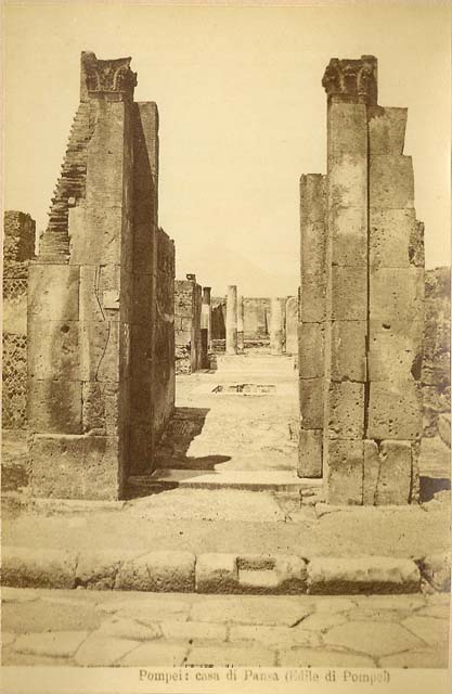 VI.6.1 Pompeii. December 2007. Doorways to rooms 1, 2 and 3, cubicula, on the west side of the atrium.
