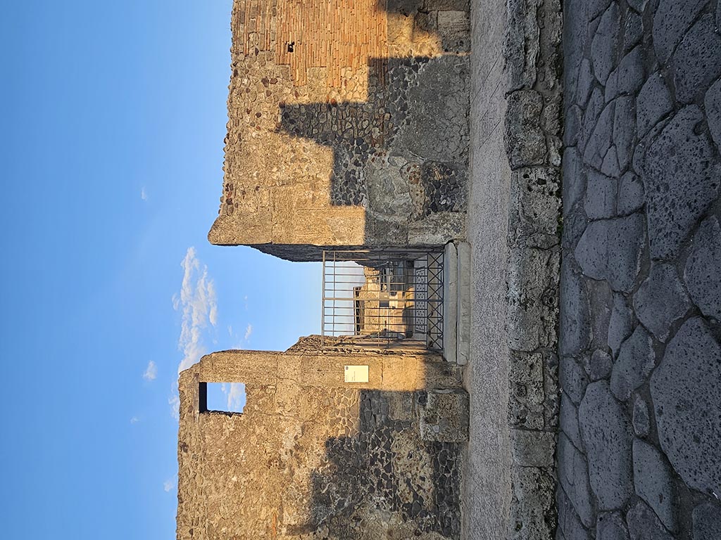 VI.10.7 Pompeii. March 2009. Room 1, atrium showing entrance mosaic with black anchor pattern
