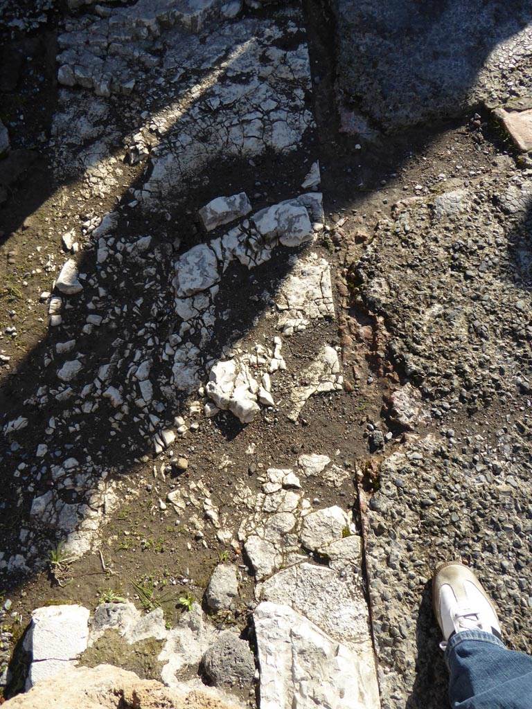 VI.12.2 Pompeii. January 2017. West Ala 11, central area of doorway threshold/sill.
Foto Annette Haug, ERC Grant 681269 DÉCOR.
