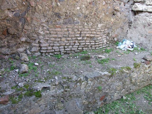 VI.15.5 Pompeii. March 2009. Room 1, 3 niches and 2 altars in rectangular niche in atrium.