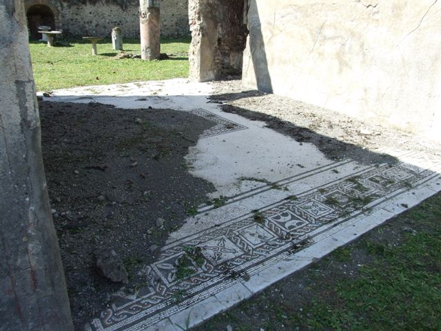 VI.15.5 Pompeii.  March 2009. Room 7. Tablinum.  West end.  Small door leading to Room 8.