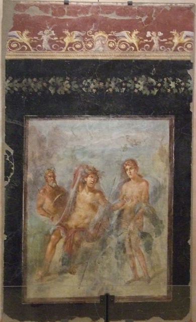 VI.17.42 Pompeii. December 2007. Triclinium 20 overlooking garden. Centre of north wall.