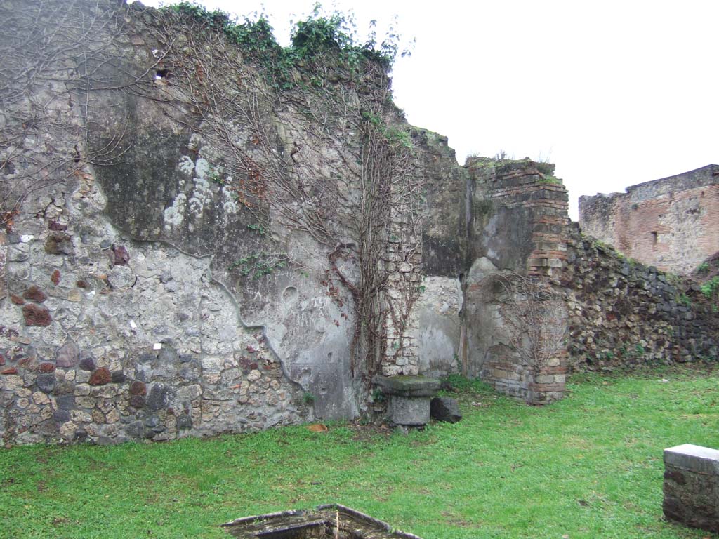 VII.3.38 Pompeii. December 2005. South wall of atrium.