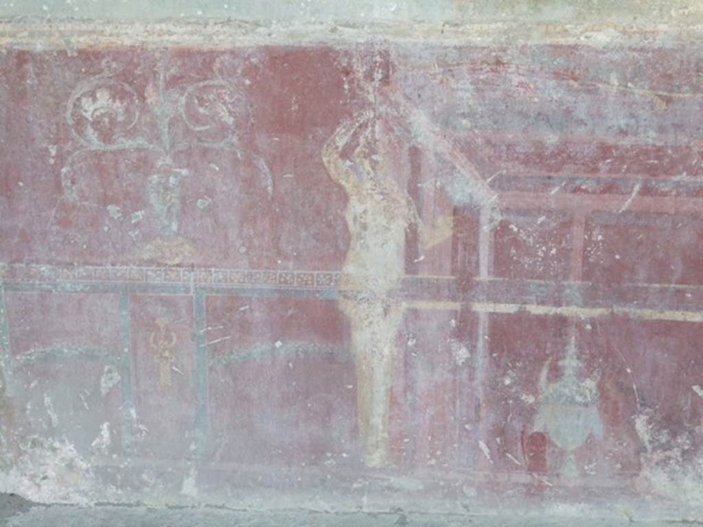 VII.4.48 Pompeii. December 2007. Room 13.   Detail of wall painting in Ala.