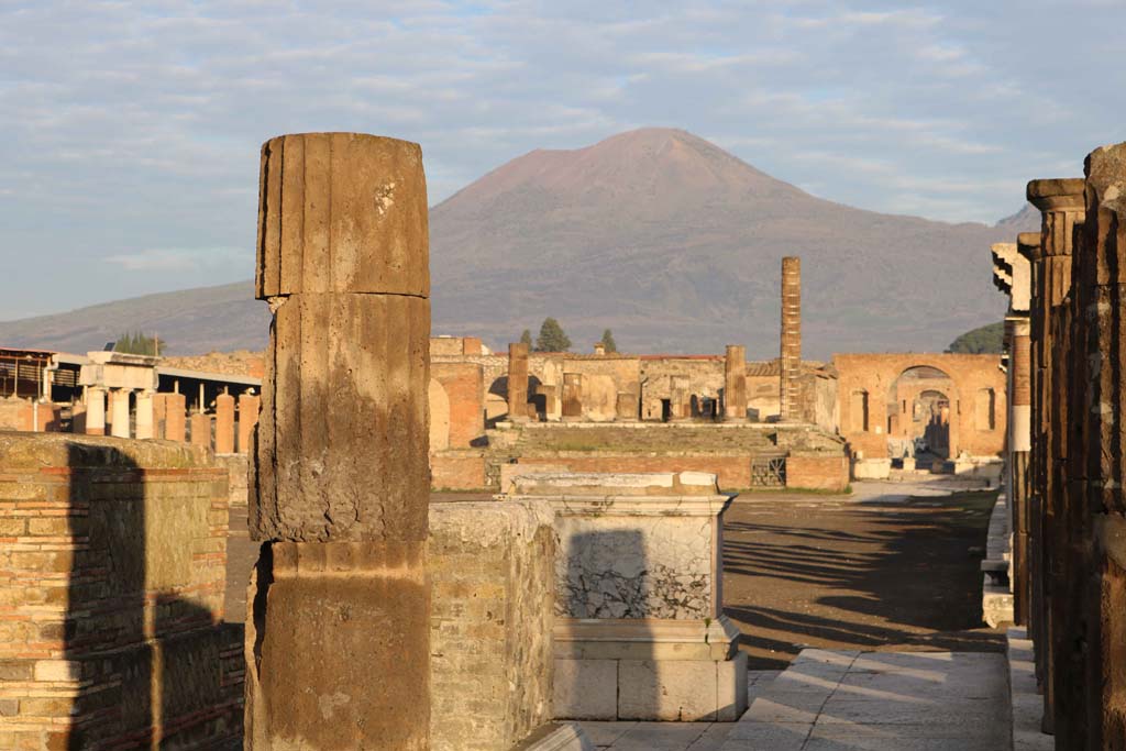 VII.8 Pompeii Forum. December 2018. Looking towards Vesuvius from south side of Forum. Photo courtesy of Aude Durand.