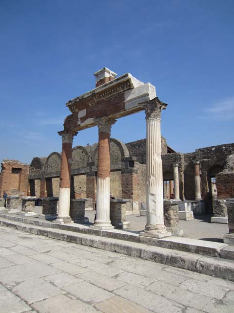 VII.9.7 Pompeii. Walls of the Temple of Augusta called the Pantheon. Old undated photograph courtesy of Society of Antiquaries. Fox Collection.