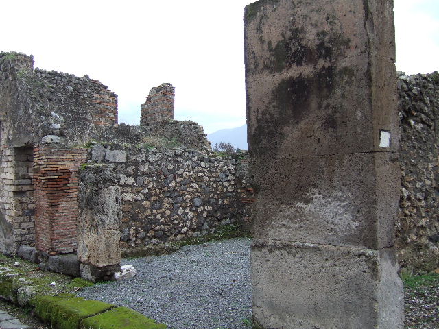 VII.9.51 Pompeii.  December 2005.  Looking south across shop to rear room.