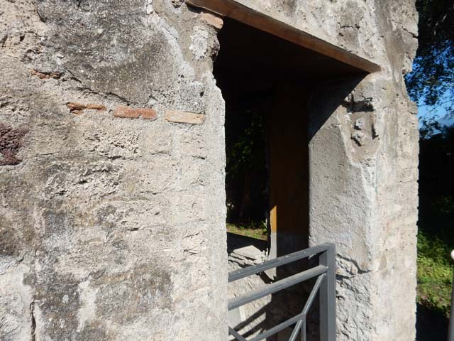 VIII.3.14 Pompeii. September 2005. West side of garden, steps to upper floor, with cupboard or small room below.
