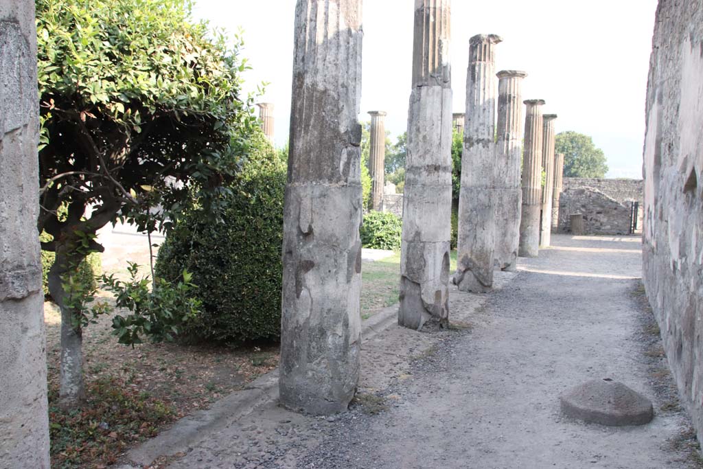 VIII.4.15 Pompeii. September 2021. Looking south along west portico. Photo courtesy of Klaus Heese.