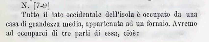 Bullettino dellInstituto di Corrispondenza Archeologica (DAIR), 1884, p.137, described as entrances 7-9.