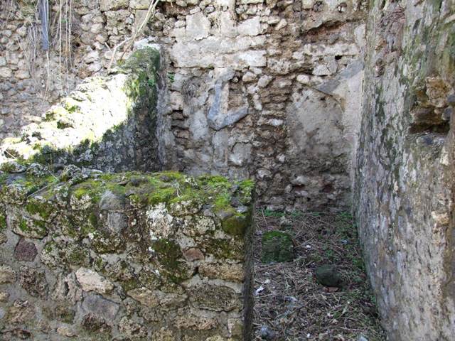 IX.9.g Pompeii. March 2009. Looking north across atrium, to steps to upper floor.