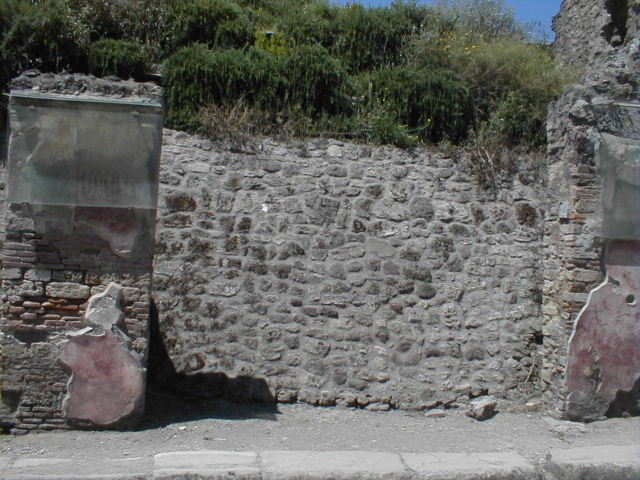 IX.11.8 Pompeii. May 2006. Roadway, looking north into unexcavated area.   IX.12.1